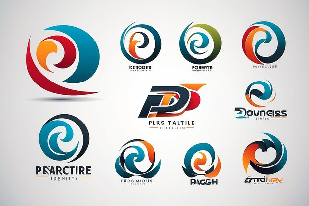 Plantilla de diseño vectorial de la identidad de marca corporativa P Logo