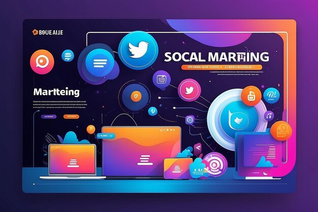 Foto plantilla de diseño vectorial de marketing digital para negocios y redes sociales