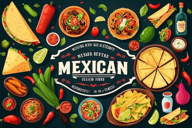 plantilla de diseño vectorial para restaurante mexicano comida mexicana 1