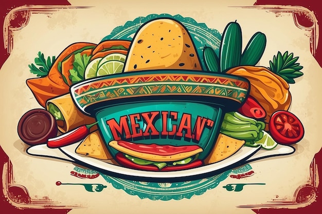 Foto plantilla de diseño vectorial para restaurante mexicano comida mexicana 1