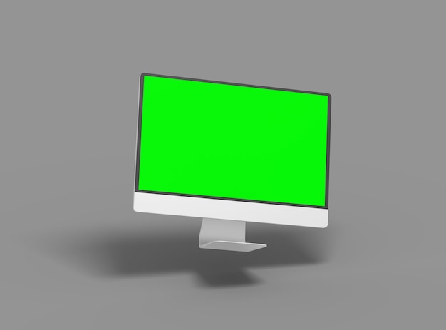 plantilla de escritorio con pantalla verde para UIUX Product Showcase 3D Render