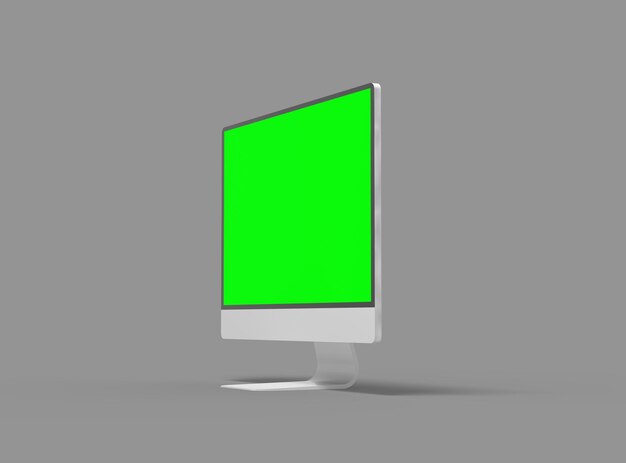 plantilla de escritorio con pantalla verde para UIUX Product Showcase 3D Render