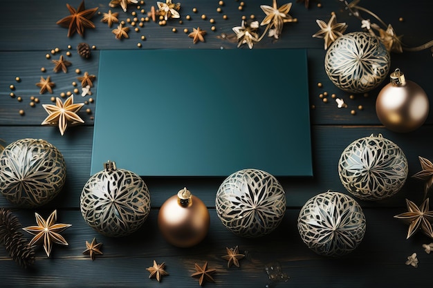 Plantilla espacio de copia de tarjeta de año nuevo Maqueta abstracta mejor calidad navidad y año nuevo IA generativa