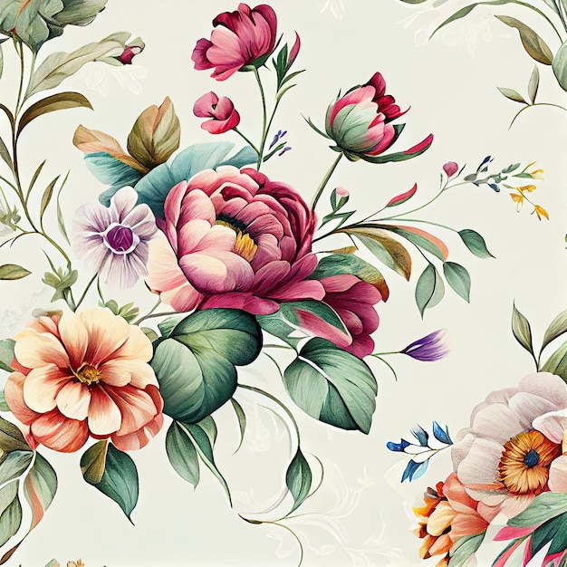 Plantilla floral vintage