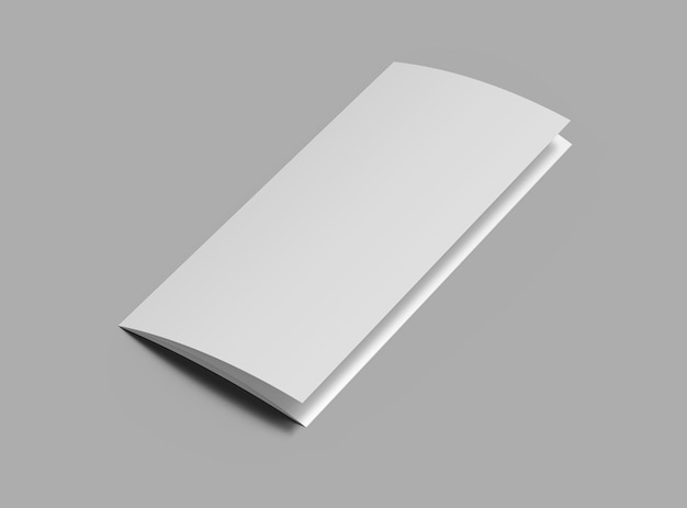 Plantilla de folleto A4 Trifold en blanco para presentar su diseño en 3D