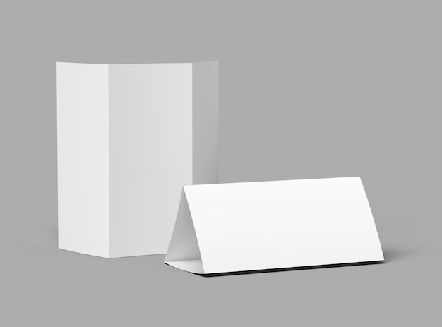 Foto plantilla de folleto a4 triplo en blanco para presentar su diseño en 3d