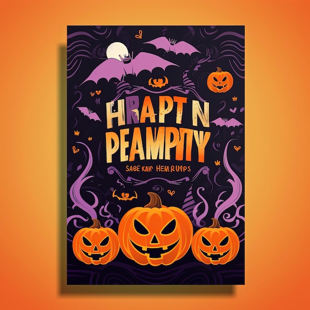 Foto plantilla de folleto de la fiesta de halloween en diseño plano hd