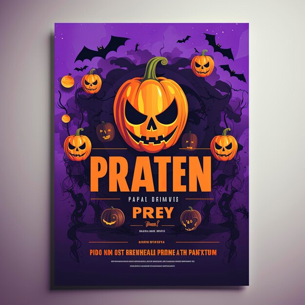 Foto plantilla de folleto de la fiesta de halloween en diseño plano hd
