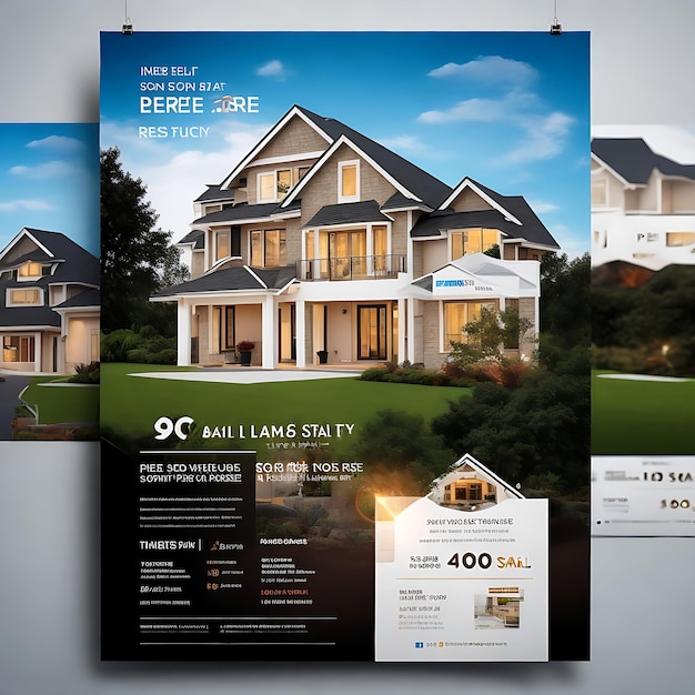 Plantilla de folleto de negocios inmobiliarios Diseño de folleto para la venta de propiedades paquete de diseño de folleto inmobiliario