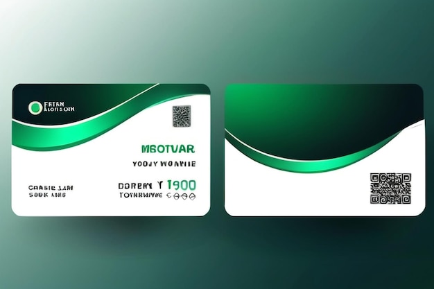 plantilla de fondo abstracta con gradiente verde de la tarjeta de identificación