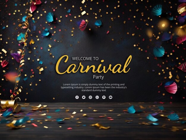 Foto plantilla de fondo elegante para el carnaval