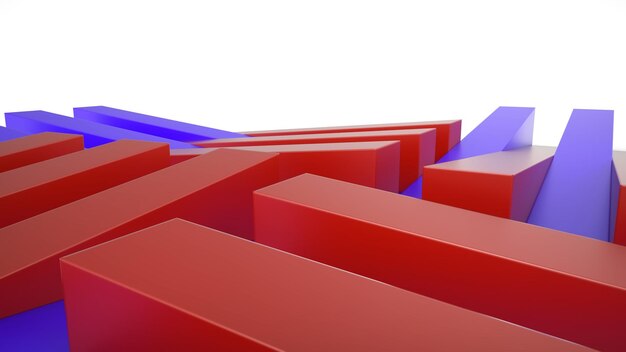 Plantilla fondo rojo y azul 4k textura 3d ilustración representación