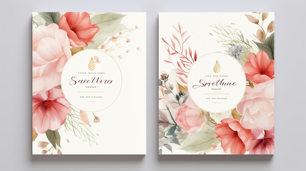 plantilla gratuita de invitación floral para bodas PSD