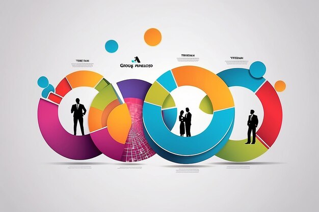 Foto la plantilla de grupo de círculo se puede utilizar para el concepto de negocio