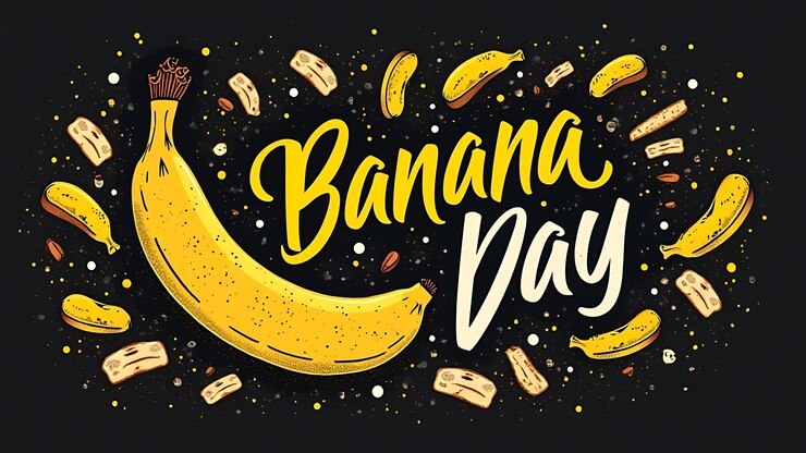 Foto plantilla de ilustración de fondo del día del pan de plátano