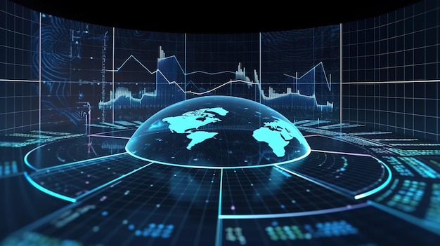 Plantilla de infografía moderna con gráficos estadísticos y gráficos financieros Plantilla de gráfico y gráfico