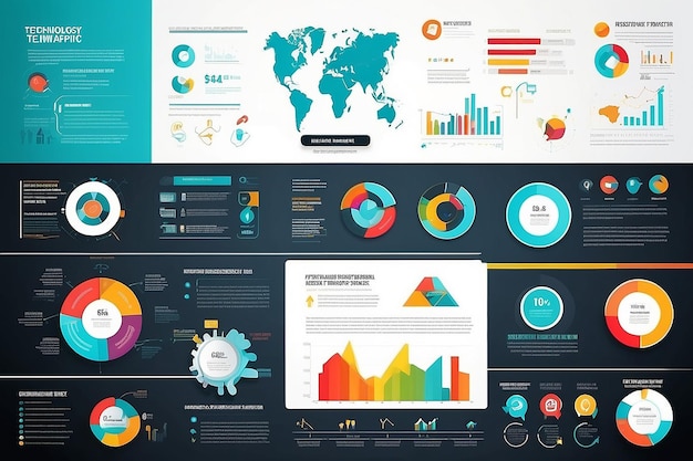 Foto plantilla de infografía tecnológica