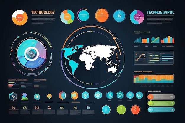 Foto plantilla de infografía tecnológica