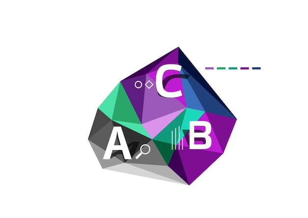 Plantilla infográfica de triángulo abstracto de baja poli Fondo vectorial para opciones de número de diagrama de diseño de flujo de trabajo o diseño web