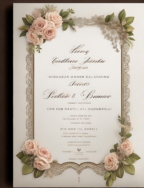 Plantilla de invitación de boda elegante vintage