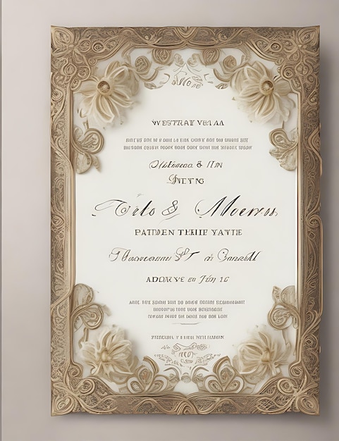 Foto plantilla de invitación de boda elegante vintage