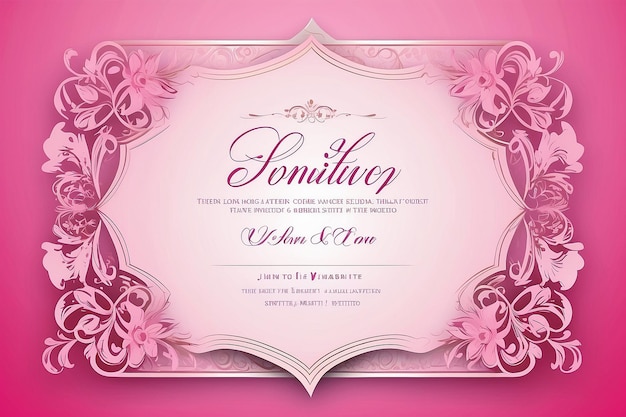 Foto plantilla de invitación rosa diseño perfecto con fondo de calidad ilustración vectorial