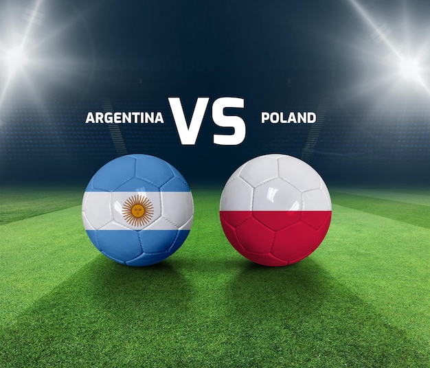 Plantilla de jornada de fútbol Argentina vs Polonia Plantilla de jornada de partido