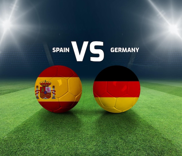 Plantilla de jornada de fútbol España vs Alemania Plantilla de jornada de partido