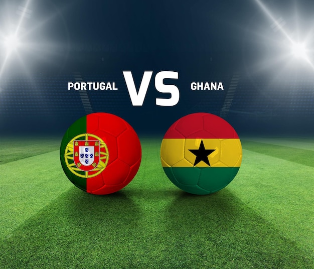 Foto plantilla de jornada de fútbol portugal vs ghana plantilla de jornada de partido