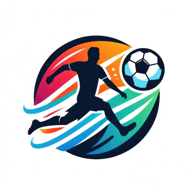 plantilla de logotipo de color con pelota de fútbol