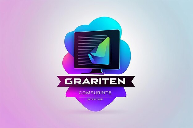 plantilla de logotipo de la computadora de gradiente