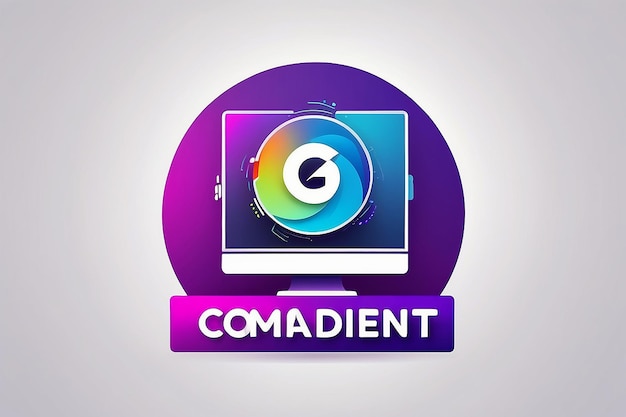 plantilla de logotipo de la computadora de gradiente