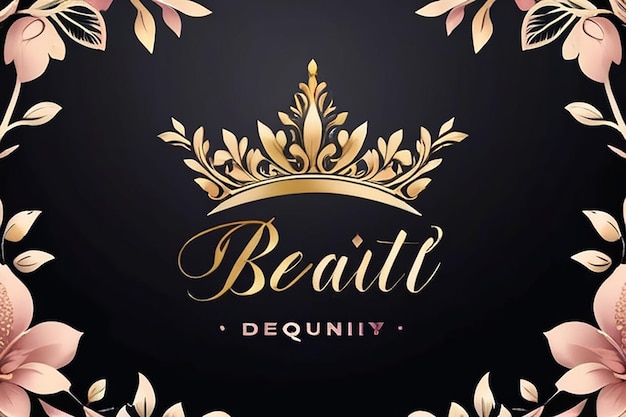 Foto plantilla de logotipo de la corona floral belleza y elegancia