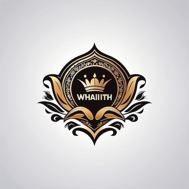 Foto plantilla de logotipo de la corona riqueza y prosperidad
