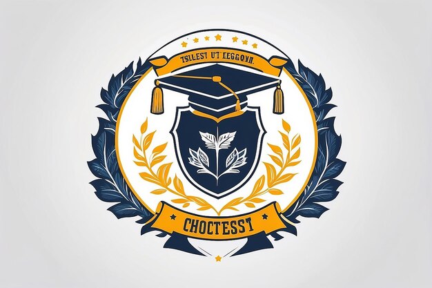 Foto plantilla de logotipo de la cresta de la escuela