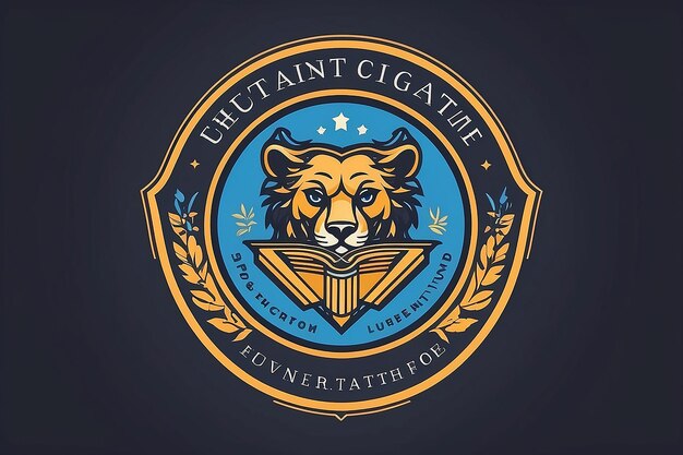 Foto plantilla de logotipo de la cresta de la escuela