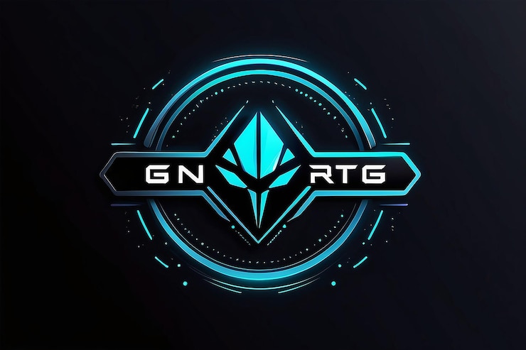 Foto plantilla de logotipo de juego futurista
