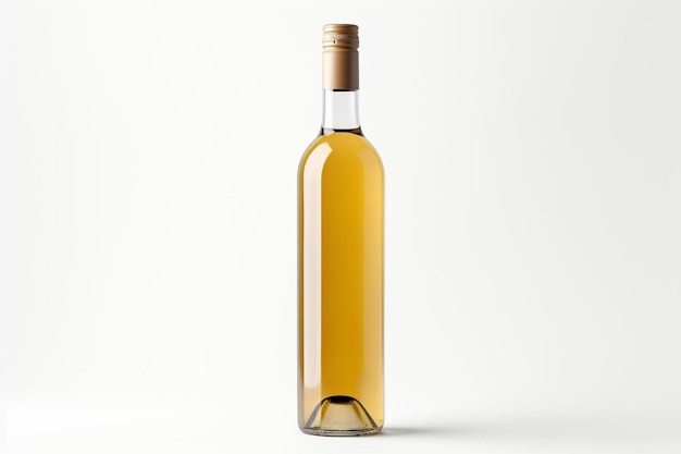 plantilla de maqueta de botella de vino blanco con etiqueta en blanco lista para diseñar