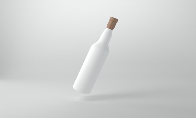 Plantilla de maqueta de botellas renderizadas en 3D