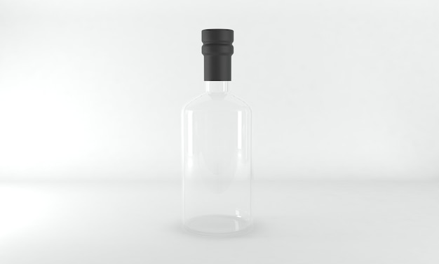 Plantilla de maqueta de botellas renderizadas en 3D