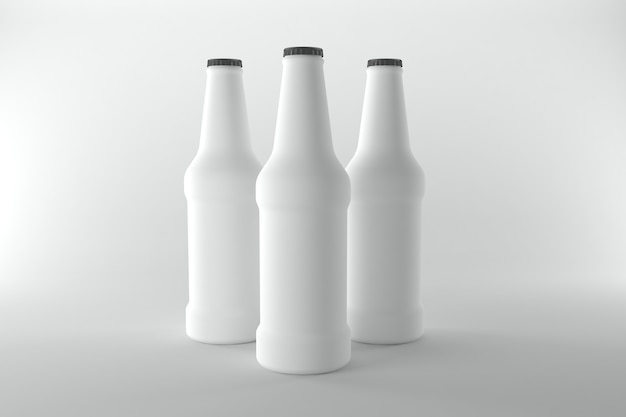 Foto plantilla de maqueta de botellas renderizadas en 3d