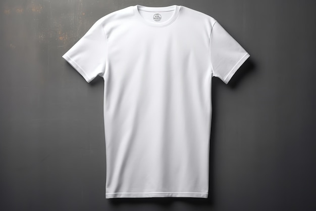 plantilla de maqueta de camiseta blanca para diseños aislados en gris