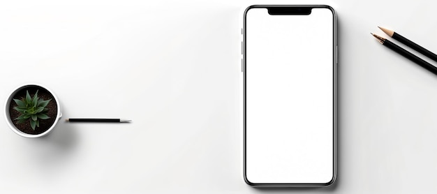 Plantilla de maqueta de teléfono Smartphone con plantilla de maqueta de pantalla en blanco para exhibición de productos o anuncios