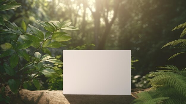 plantilla de marca de negocios simple tarjeta en blanco con espacio de maqueta fondo natural con sombras de luz solar