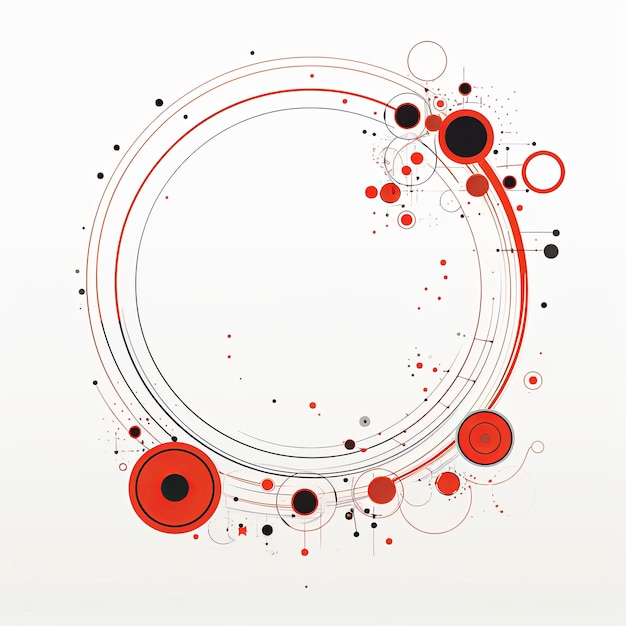 plantilla de marco de círculo plano estilo vectorial arte digital fondo blanco