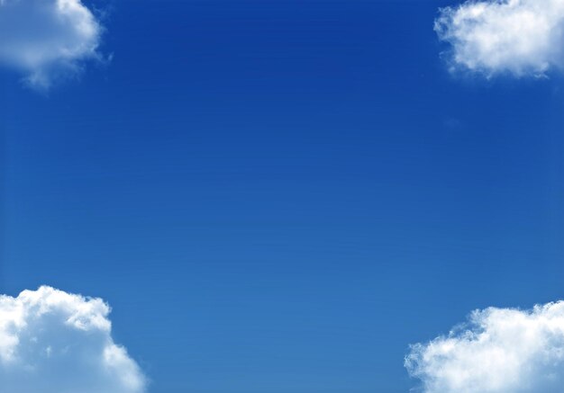 plantilla de marco de nubes blancas aisladas sobre fondo azul ilustración 3D realista de nubes renderización de marco de forma de nube lista para diferentes propósitos de diseño