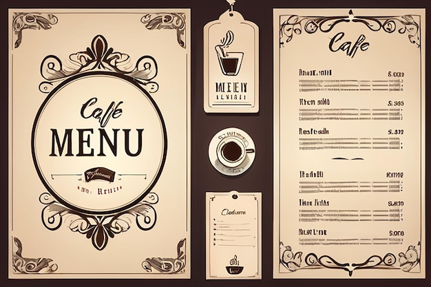 plantilla de menú de restaurante identidad de café ilustración vectorial