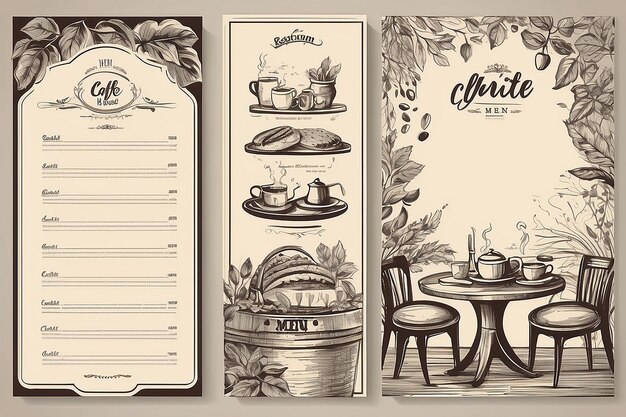 plantilla de menú de restaurante identidad de café ilustración vectorial