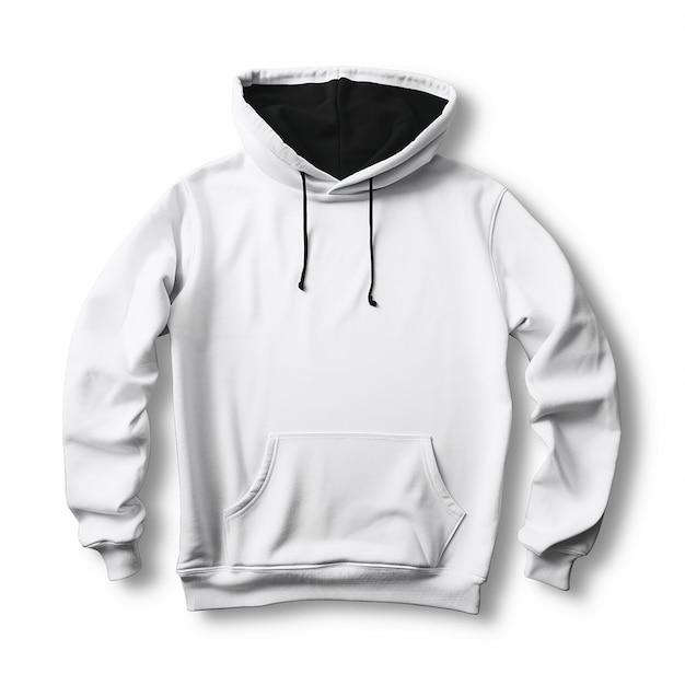 plantilla de modelo de sudadera blanca con capucha