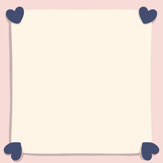 plantilla de nota de cuadro de corazón lindo